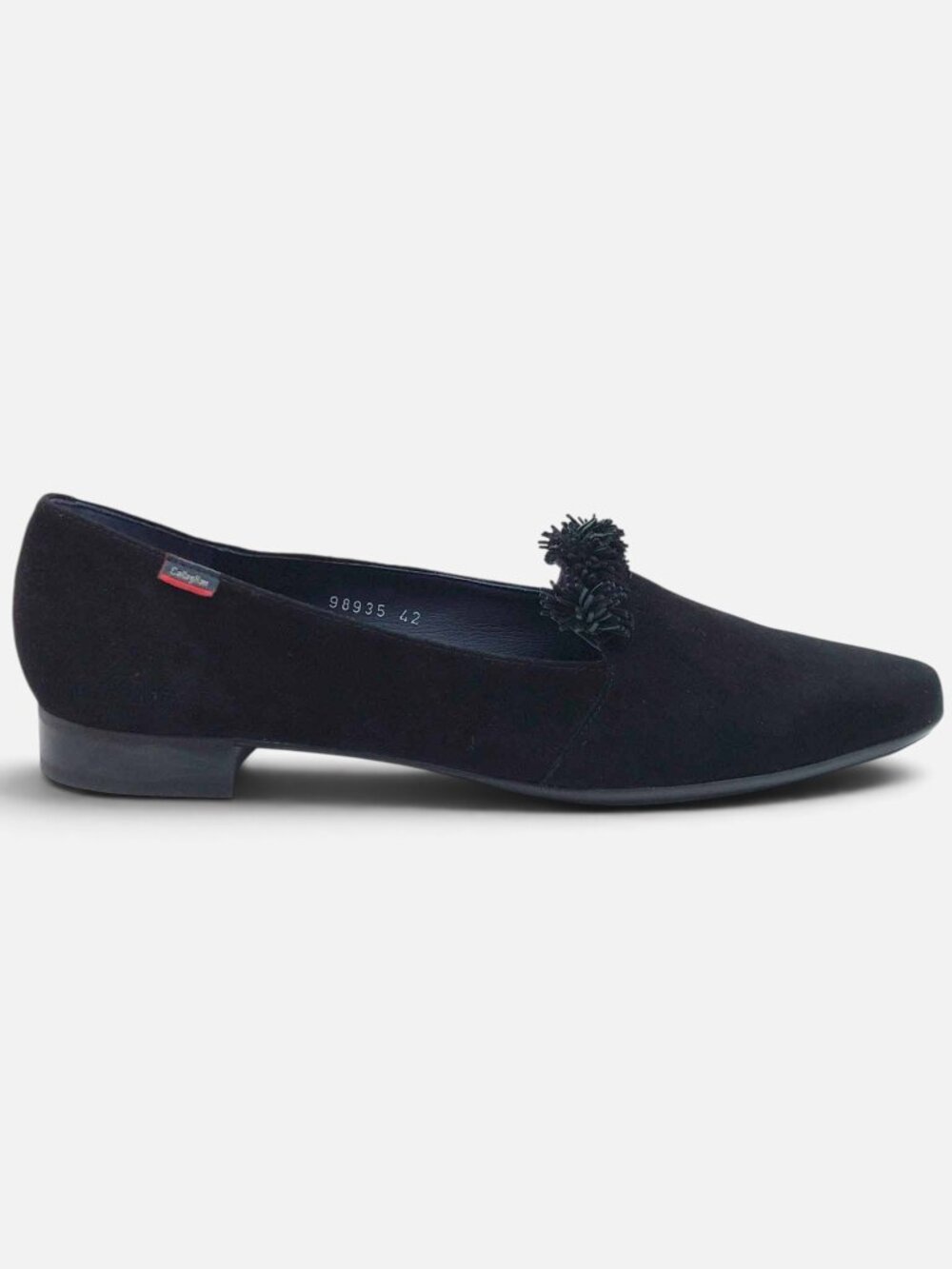 CallagHan AdaptAction Black Suede Pom Pom Loafers Flats EU 42 Spain